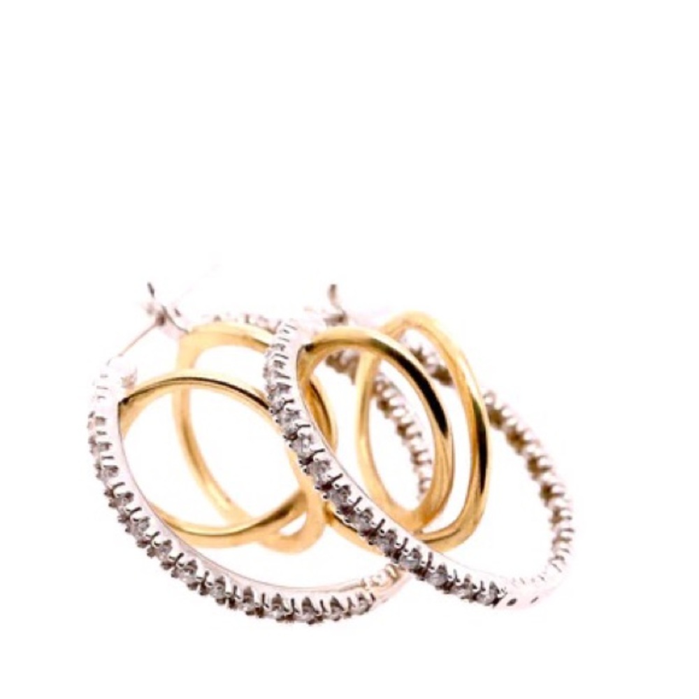 Gold + Diamond Hoops